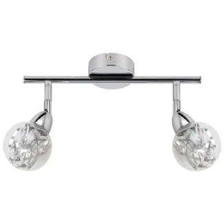 CANDELLUX 92-67586 BOLO LISTWA 2X6W LED SMD GŁÓWKA OKRĄGŁA 1E Z PRZEGUBEM KLOSZ WYMIENNY KD SYSTEM CHROM/BEZBARWNY