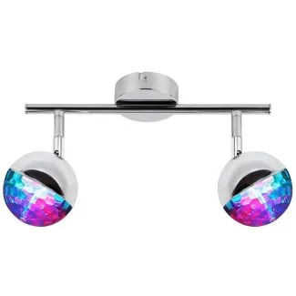 CANDELLUX 92-67760 PARTY LISTWA 2X3W LED RGB GŁÓWKA OKRĄGŁA 1E Z PRZEGUBEM KD SYSTEM CHROM