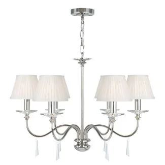 ELSTEAD FINSBURY PARK FP6 POL NICKEL 6Lt Chandelier/Semi-Flush