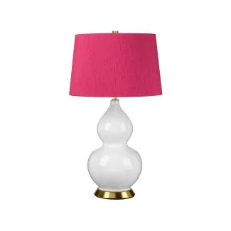 ELSTEAD ISLA-AB-TL-CRANBERRY Lampa stołowa Isla - 1 PŁ - Biała / Postarzany mosiądz