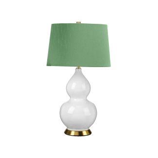 ELSTEAD ISLA-AB-TL-GREEN Lampa stołowa Isla - 1 PŁ - Biała / Postarzany mosiądz