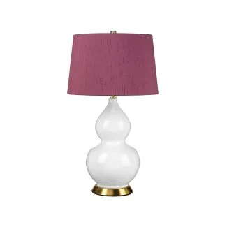 ELSTEAD ISLA-AB-TL-PURPLE Lampa stołowa Isla - 1 PŁ - Biała / Postarzany mosiądz