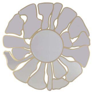 ARTEHOME JSM376 Lustro okrągłe Grosetto 92cm w stylu glamour ze złotymi elementami w kształcie płatków kwiatu