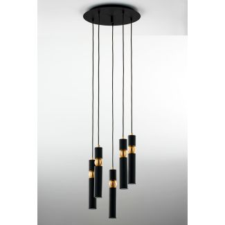 JUPITER ALAS lampa wisząca 5-punktowa czarny kulka ms  2014