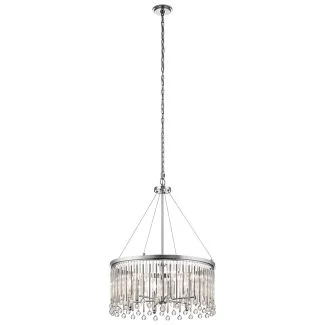 ELSTEAD KL-PIPER-6P-PC Żyrandol / Lampa wisząca Piper - 6 źródeł światła - Polerowany chrom