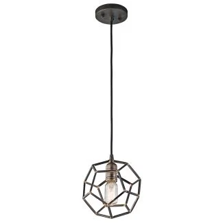 ELSTEAD KL-ROCKLYN-MP-RS Mała lampa wisząca Rocklyn - 1 PŁ - Surowa stal