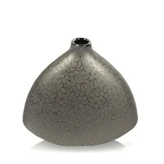 ARTEHOME L8119-A S Wazon srebrny z perełkowymi zdobieniami w trójkątnym kształcie 18 cm