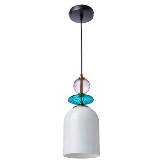 LIGHT PRESTIGE Lampa wisząca Tropea 1xE27 biała, średnia LP-2004/1P M WH