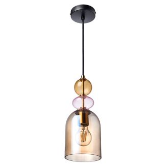 LIGHT PRESTIGE Lampa wisząca Tropea 1xE27 bursztynowa, średnia LP-2004/1P M AM