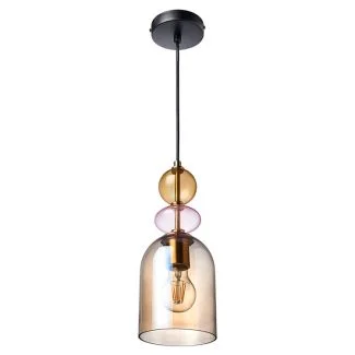 LIGHT PRESTIGE Lampa wisząca Tropea 1xE27 bursztynowa, średnia LP-2004/1P M AM