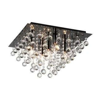 Reality 627805-29 Lancaster crystal - plafon 5 płomienny czarny