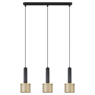 LIGHT PRESTIGE LP-0702/3L GD Lampa wisząca Amo czarno-złota 3xE27