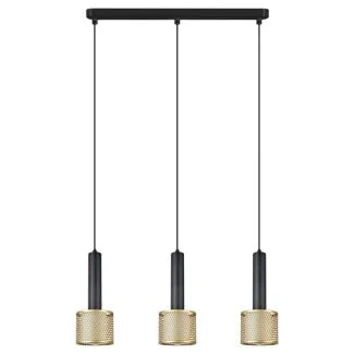 LIGHT PRESTIGE LP-0702/3L GD Lampa wisząca Amo czarno-złota 3xE27