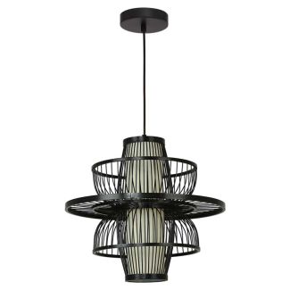 LIGHT PRESTIGE LP-3110/1P BK Ratanowa lampa wisząca Astra czarna 1xE27