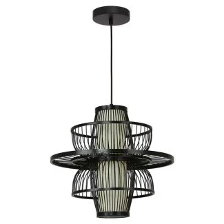 LIGHT PRESTIGE LP-3110/1P BK Ratanowa lampa wisząca Astra czarna 1xE27