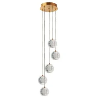 LIGHT PRESTIGE LP-3303/5P GD Lampa wisząca Brillant 5 złota LED CCT