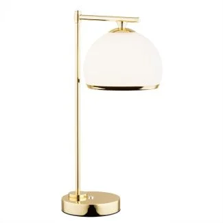 ARGON 8120 lampa stołowa 1 pł. opal,mosiądz