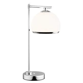 ARGON 8121 lampa stołowa 1 pł. opal,chrom