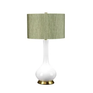 ELSTEAD MILO-AB-TL-RTH Lampa stołowa Milo - 1 PŁ - Biała / Postarzany mosiądz