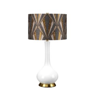 ELSTEAD MILO-AB-TL-VOGPB Lampa stołowa Milo - 1 PŁ - Biała / Postarzany mosiądz