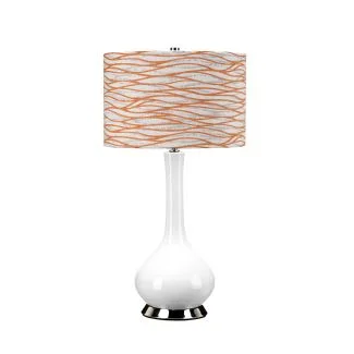 ELSTEAD MILO-PN-TL-LORA Lampa stołowa Milo - 1 PŁ - Biała / Polerowany nikiel