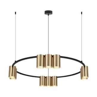 MILAGRO ML0375 Lampa wisząca (koło) GENESIS BLACK GOLD 10xGU10