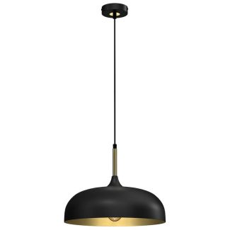 MILAGRO MLP8030 Lampa wisząca LINCOLN BLACK/GOLD 1xE27 35cm