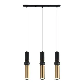 ITALUX PND-14290-3A-BK-BRO lampa wisząca czarny,brązowy