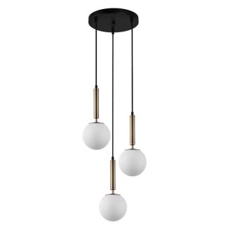 ITALUX PND-2324-3A GD+OPAL Ravena lampa wisząca mosiądz