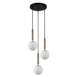ITALUX PND-2324-3A GD+OPAL Ravena lampa wisząca mosiądz