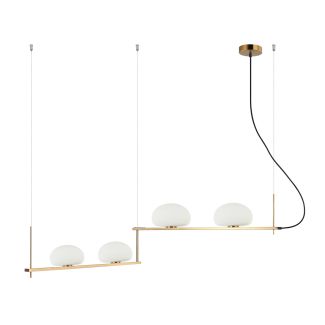 ITALUX PND-357784-BRO+W lampa wisząca mosiądz