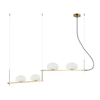 ITALUX PND-357784-BRO+W lampa wisząca mosiądz