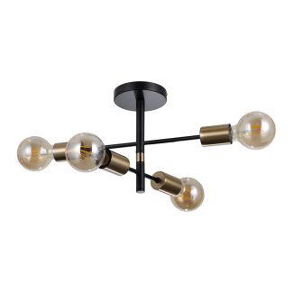 ITALUX PND-4025-4-BL-HBR lampa wisząca czarny,mosiądz