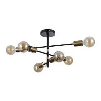 ITALUX PND-4025-6-BL-HBR lampa wisząca czarny,mosiądz