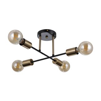 ITALUX PND-4052-4-BL-HBR lampa wisząca czarny,mosiądz
