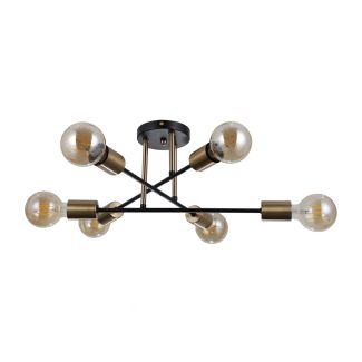 ITALUX PND-4052-6-BL-HBR lampa wisząca czarny,mosiądz