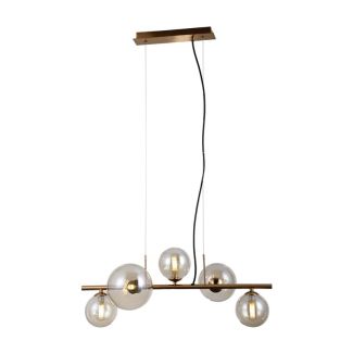 ITALUX PND-406007-5-HBR Canello lampa wisząca mosiądz