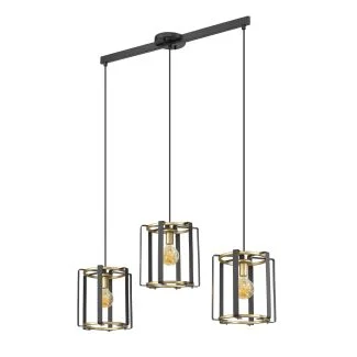 ITALUX PND-44003-3-BK-GD lampa wisząca złoty,czarny