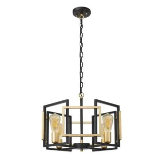 ITALUX PND-44003-4-BK-GD lampa wisząca złoty,czarny