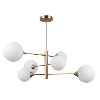 ITALUX PND-55342-6-HB Evora lampa wisząca mosiądz
