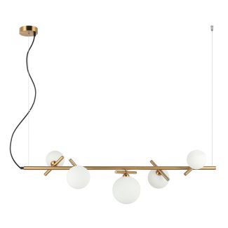 ITALUX PND-5622-5-BRO-W lampa wisząca mosiądz