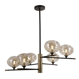 ITALUX PND-58856-6-MB-AB lampa wisząca czarny,brązowy