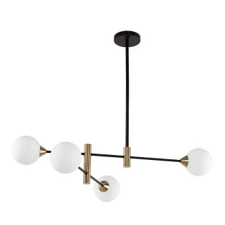 ITALUX PND-9148-4-OPAL Marino lampa wisząca Czarny,mosiądz
