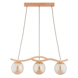 ALFA 62544 Lampa wisząca FORES DREWNIANA 3xE14 68cm
