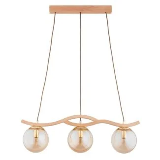 ALFA 62544 Lampa wisząca FORES DREWNIANA 3xE14 68cm