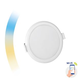 SPECTRUMLED SLI038015CCT Oczko sufitowe ALGINE DOWNLIGHT 6W 230V 120st IP20 IK06 FI112x35mm BIAŁY okrągła CCT+DIM Wi-Fi SPECTRUM SMART
