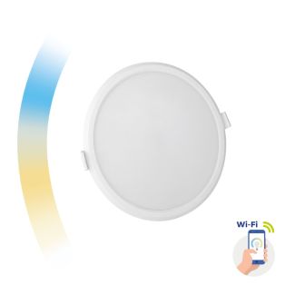 SPECTRUMLED SLI038016CCT Lampa Sufitowa ALGINE DOWNLIGHT 12W 230V 120st IP20 IK06 FI162x35mm BIAŁY okrągła CCT+DIM Wi-Fi SPECTRUM SMART
