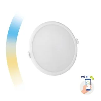 SPECTRUMLED SLI038016CCT Lampa Sufitowa ALGINE DOWNLIGHT 12W 230V 120st IP20 IK06 FI162x35mm BIAŁY okrągła CCT+DIM Wi-Fi SPECTRUM SMART