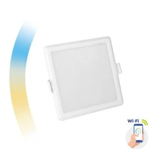 SPECTRUMLED SLI038018CCT Oczko sufitowe ALGINE DOWNLIGHT 6W 230V 120st IP20 IK06 112x112x 35mm BIAŁY kwadrat CCT+DIM Wi-Fi SPECTRUM SMART