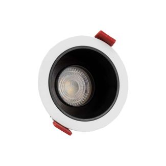 SPECTRUMLED SLIP001017 Oczko sufitowe FIALE COMFORT ANTI-GLARE GU10 OCZKO GU10 250V IP20 FI85x50mm BIAŁY okrągła środek czarny ruchoma